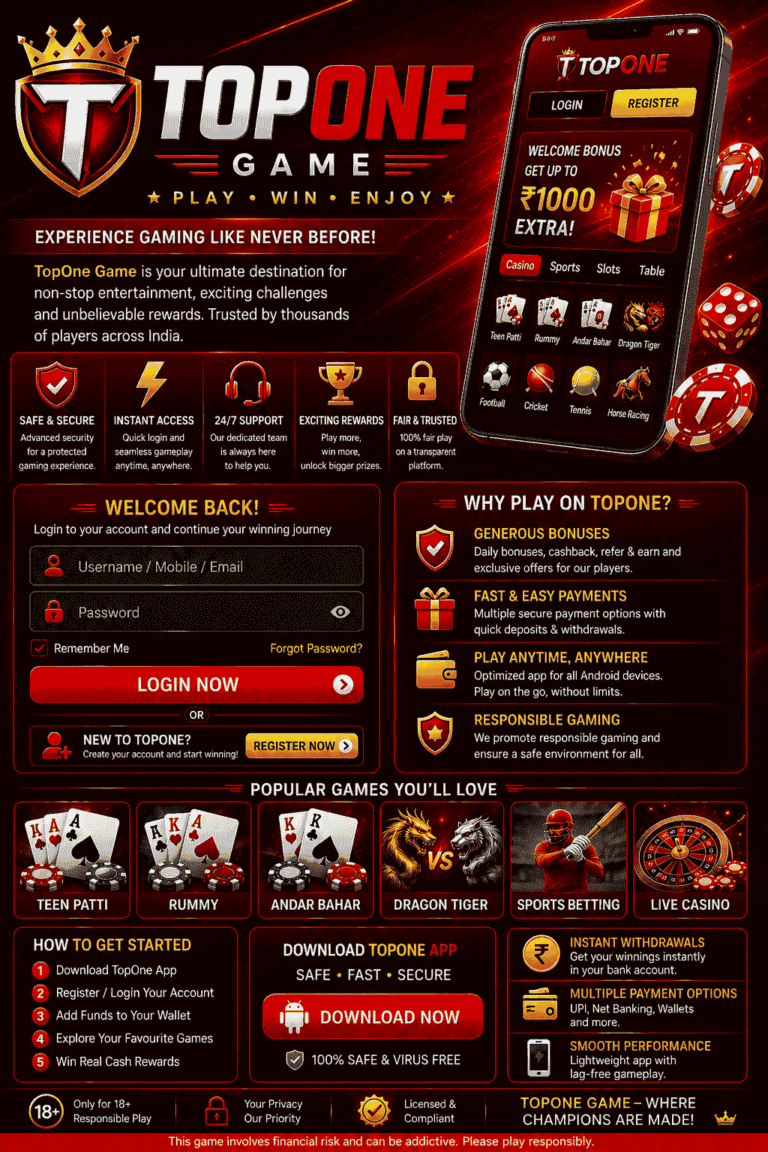 TOPONE Game APK and TOPONE Game App
