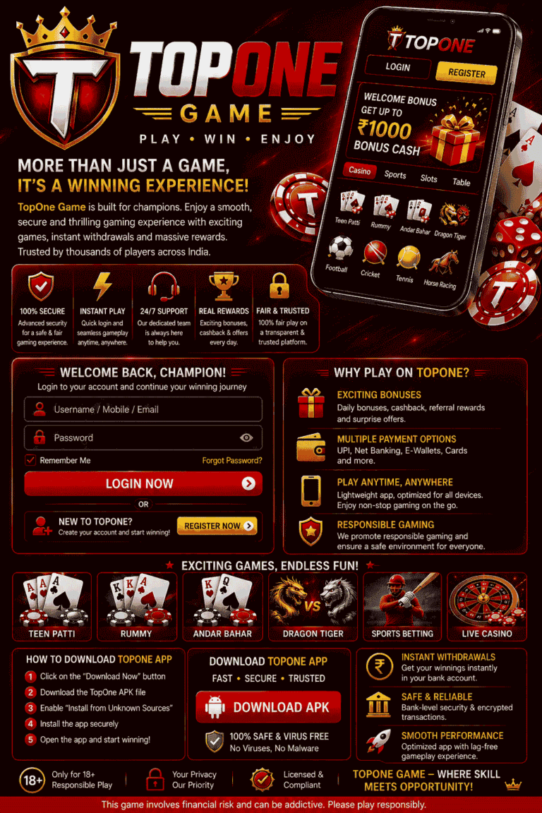 TOPONE Game APK Download – TOPONE Game App and Online Gaming Platform
